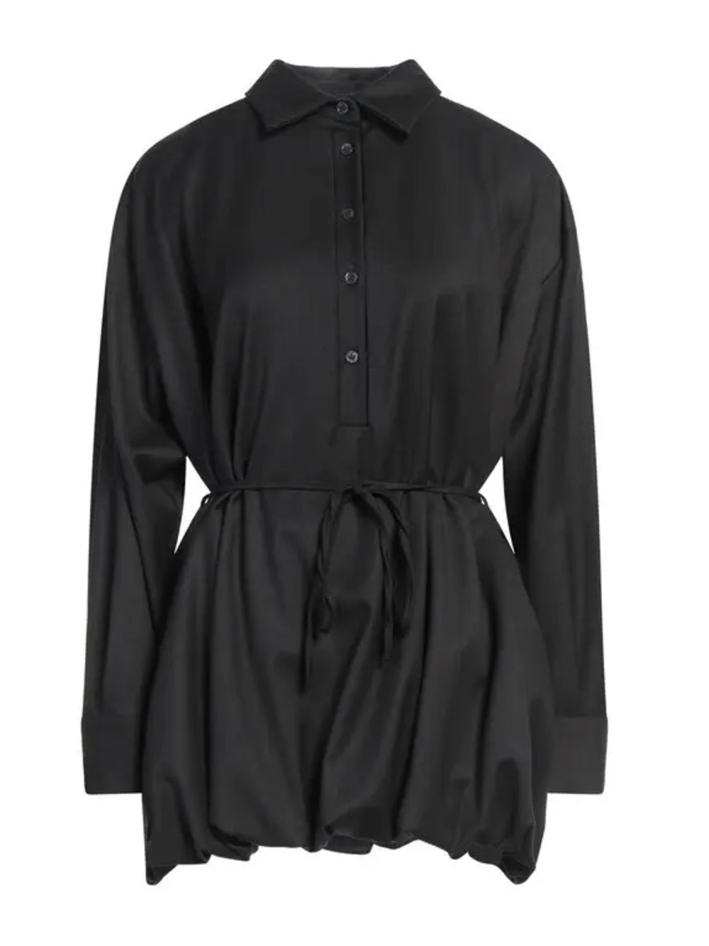 NWT The Frankie Shop Venida Black Bubble Hem Shirt Dress M/L